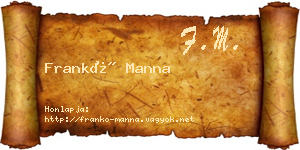 Frankó Manna névjegykártya